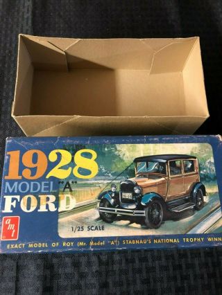 Vintage Amt 1928 Ford Model A Sedan Tudor 2128 Empty Box Only Display