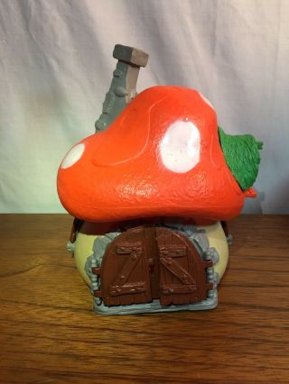 Vintage The Smurfs Large Orange Mushroom House - 1976 Peyo Schleich Playset Toy