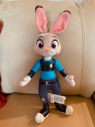 Disney Store Zootopia Police Officer Judy Hopps Stuffed Plush Bunny Rabbit 14