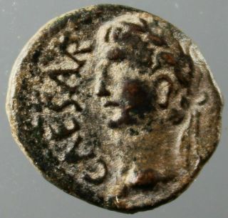 Augustus,  First Roman Emperor,  Ae 15,  Dolphin,  Berytos Phoenicia,  27 Bc - Ad 14