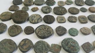 Ancient Joblot Of Kushan Indo Greek Coin Worn Dirty Unclean Hindu Mughal Medal