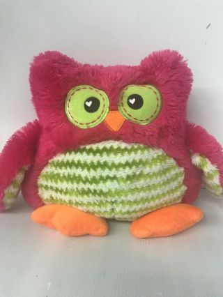 Dan Dee Pink Plush Owl Stuffed Animal Pillow Toy 14” Tall