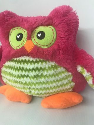 Dan Dee Pink Plush Owl Stuffed Animal Pillow Toy 14” Tall 2