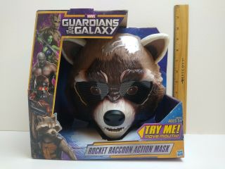 Marvel Guardians Of The Galaxy Rocket Raccoon Action Mask Mouth Ears Moves
