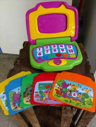 Vintage Barney The Dinosaur Interactive Educational Laptop Computer Toy Complete