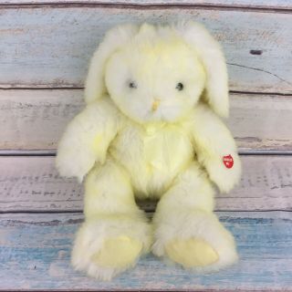 Goffa Easter Bunny Plush Yellow Sings 15 " Stuffed Animal Singing Sitting Toy