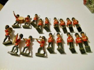 Rare Vintage Lineol Germany Infantry Soldier Marching Band & Guards 18 Piece