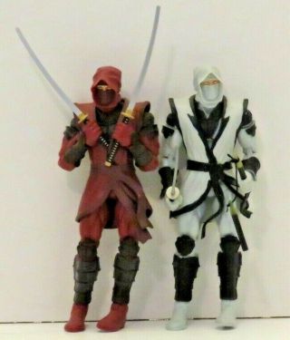 Marvel Legend Set Of 2 Ninja Action Figures,  Red And White,  Loose