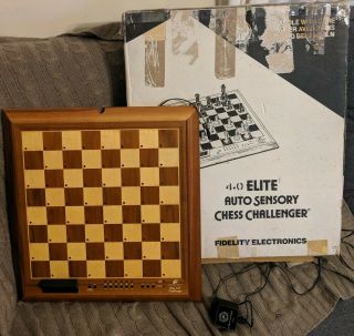 Vintage Fidelity Elite A/s Challenger Electronic Chess Model E4.  0 Board