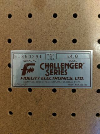 Vintage Fidelity ELITE A/S Challenger electronic chess Model E4.  0 BOARD 2