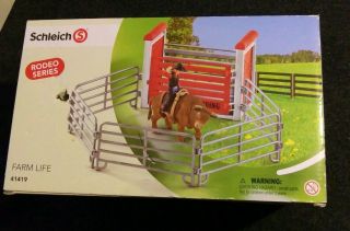Schleich Rodeo Series Farm Life Bull Riding Set By 41419