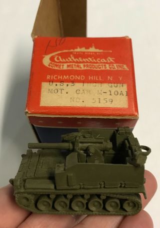 Orig Comet Authenticast 1/108 Scale " Us 3 Inch Gun Mot.  Car " In Orig 1943 Box