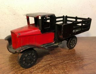 Vintage Wyandotte Ford Cab Stake Truck 1930’s 6 1/2” Pressed Steel Toy
