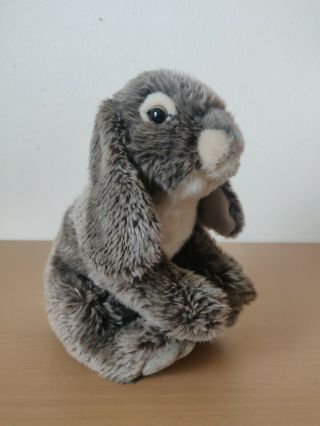 Toys R Us Bunny Rabbit Plush Gray Brown Cream Soft Stuffed Animal 2015