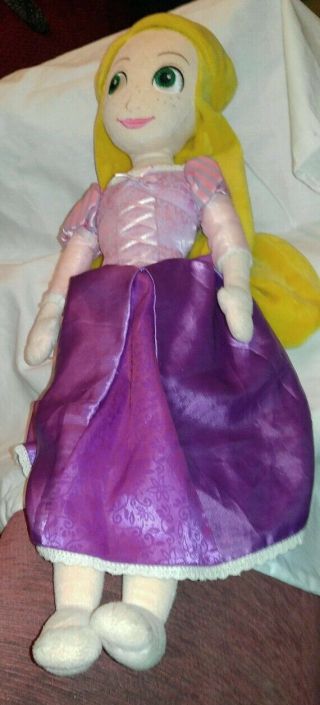 Disney 21 " Tangled Rapunzel Princess Soft Doll Purple Dress Stuffed Long Hair