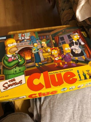 The Simpsons Clue Board Game 2nd Edition 2002 Parker Bros,  Open Box