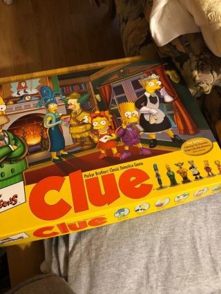 The Simpsons Clue Board Game 2nd Edition 2002 Parker Bros,  OPEN BOX 2