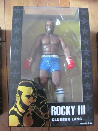Neca Rocky 40th Clubber Lang Blue Trunk Figure Rocky Iii Series 1