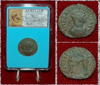 Roman Empire Coin Aurelian Concordia Clasping Hands With Aurelian Antoninianus