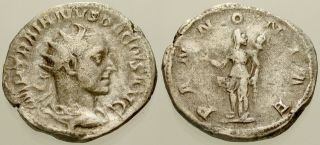 025.  Roman Silver Coin.  Trajan Decius.  Ar Antoninianus.  Pannonia.  Avf