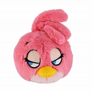 Plush Angry Birds Pink Girl Bird 5 ",  With Sound,  Rare