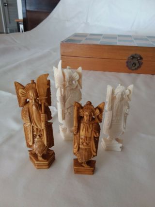 Vintage Chess Set By Hang On Ivory Factory.  Purchased In Kowloon Mid 70 