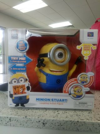 Despicable Me 2 Minion 8 " Stuart Toy Talking Laughing Action Figure Doll W/box