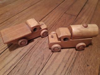 Hand Crafted Vintage Wooden Toy Trucks (2)
