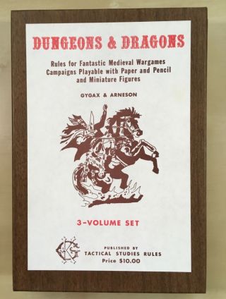 Tsr Dungeons & Dragons Set 2nd Printing Brown Woodgrain Box January 1975