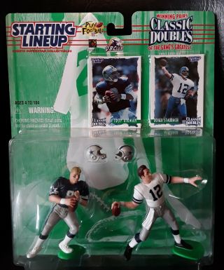 Troy Aikman Roger Staubach 1997 Starting Lineup Classic Doubles Dallas Cowboys