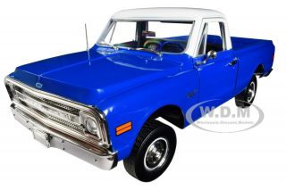 Boxdented 1970 Chevrolet C - 10 Pickup W/lift Kit Blue 1/18 Car Highway 61 18011