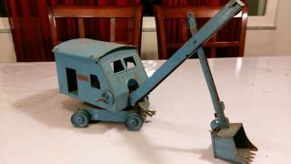 Vintage Structo Toy Blue Crane Steam Shovel Construction Backhoe 2