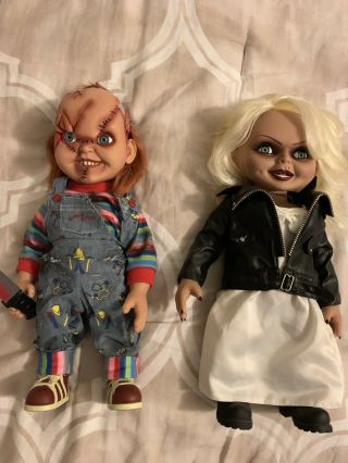 Mezco Toyz Bride Of Chucky 15in Talking Chucky And Tiffany Doll