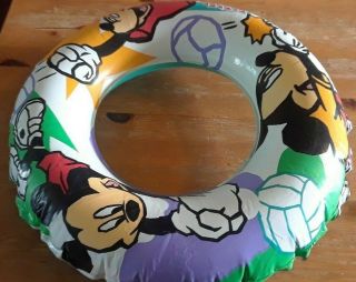 Vintage Mickey Mouse Swim Ring - Wet Set By Intex Inflatable Pool Toy Disney