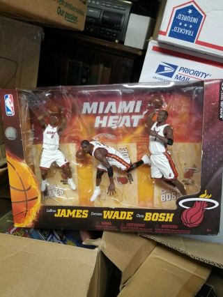 Mcfarlane Nba Miami Heat 3 Pack Lebron James Dwyane Wade Chris Bosh Toy