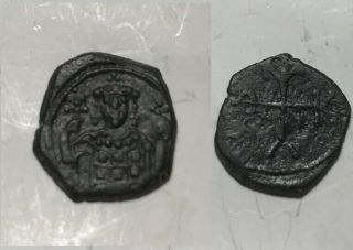 Rare Ancient Byzantine Coin Half Tetarteron Manuel I Comnenus 1143 Cross