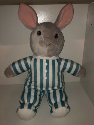 Kohls Cares Plush 15” Goodnight Moon Grey Bunny Rabbit Striped Pajamas Toy Kids
