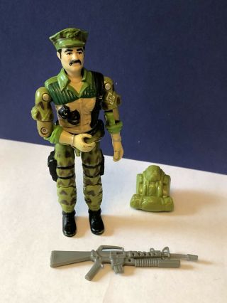 Vintage Gi Joe Leatherneck Marine Figure Hasbro 1986 Arah W Gun & Backpack