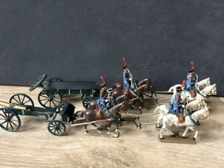 Cbg Mignot: French Napoleonic Artillery Gun & Caisson Teams.  Lt Blue.  Post War