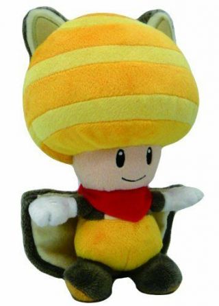 Little Buddy Toys Nintendo Flyinq Squirrel Toad 8 " Plush,  Yellow