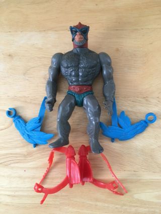 Vintage Motu Masters Of The Universe Stratos Blue,  Red Jets And Blue Wings