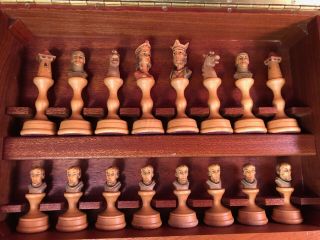 RARE Vintage Scarce Anri Mediolanum Bust Chess Set.  Shape 2