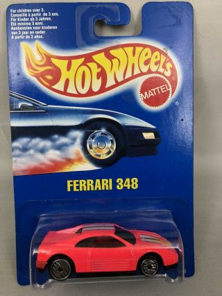 Hot Wheels 1991 Blue Card Ferrari 348 With Rare All Red Interior
