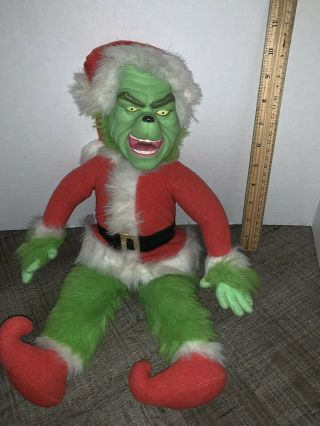Dr Seuss How The Grinch Stole Christmas Talking Head Puppet Doll Jim Carrey