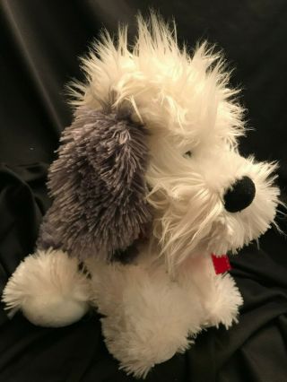 Aurora Sheepdog Puppy Dog Shaggy Plush Stuffed Animal Toy Gray White Floppy Ears