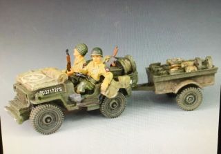 Early King & Country Dd13 U.  S.  Jeep And Trailer Only No Figures