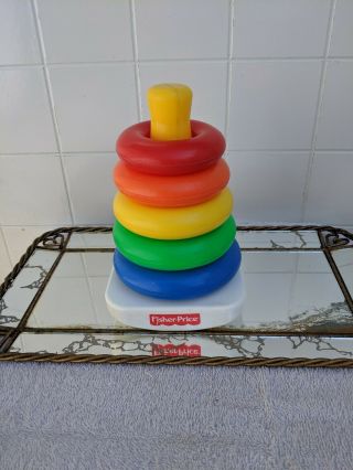 Vintage Fisher Price Rock A Stack Plastic Ring Toy Made In Usa Toy Baby Infant
