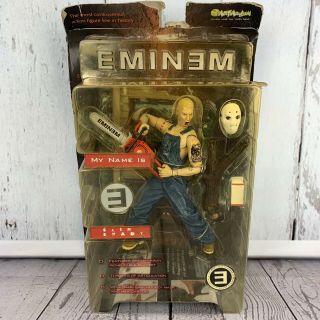 Art Asylum Eminem Deluxe Figure,  My Name Is Slim Shady Chainsaw Hockey Mask 2001