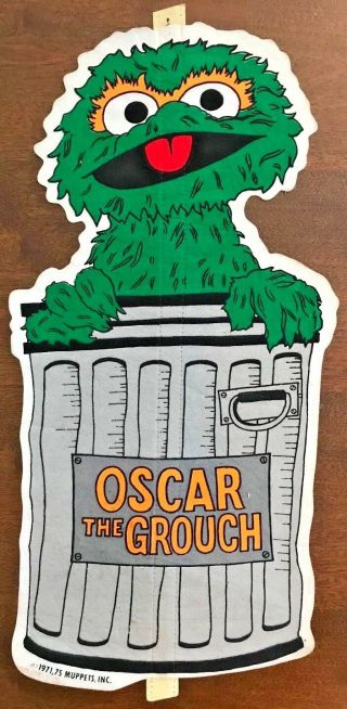 Vintage 1975 Sesame Street Live - Oscar The Grouch - 18 " Muppets Felt Pennant