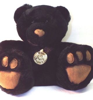 Dan Dee Plush Black Bear 10 " With Black Eyes & Brown Nose & Paws Collector 